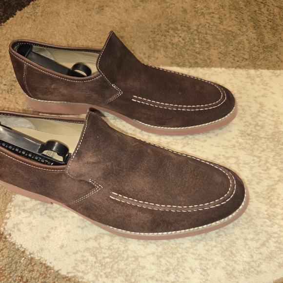 Hush Puppies Dark Brown Suede Slip-Ons - Picture 5 of 8